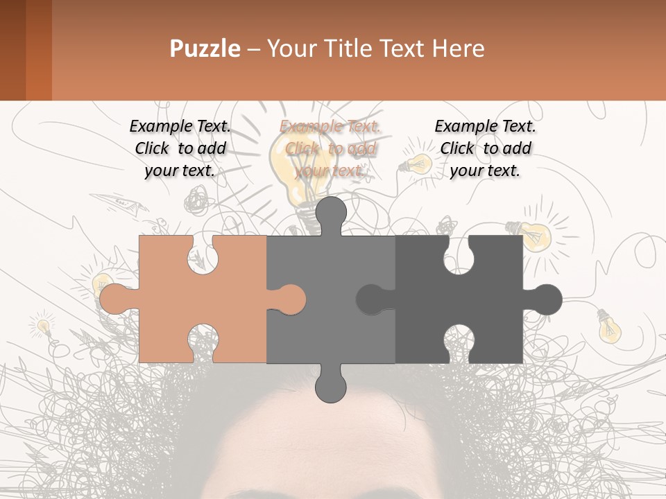 A Woman With A Light Bulb Above Her Head PowerPoint Template