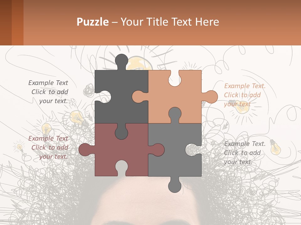 A Woman With A Light Bulb Above Her Head PowerPoint Template