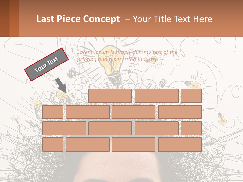 A Woman With A Light Bulb Above Her Head PowerPoint Template