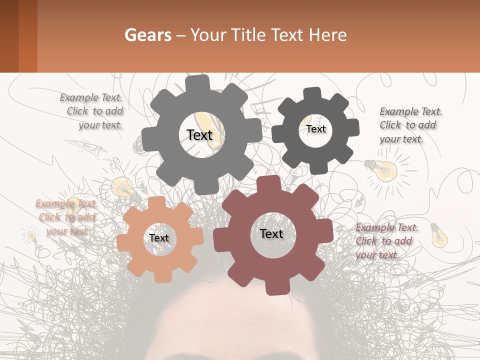 A Woman With A Light Bulb Above Her Head PowerPoint Template