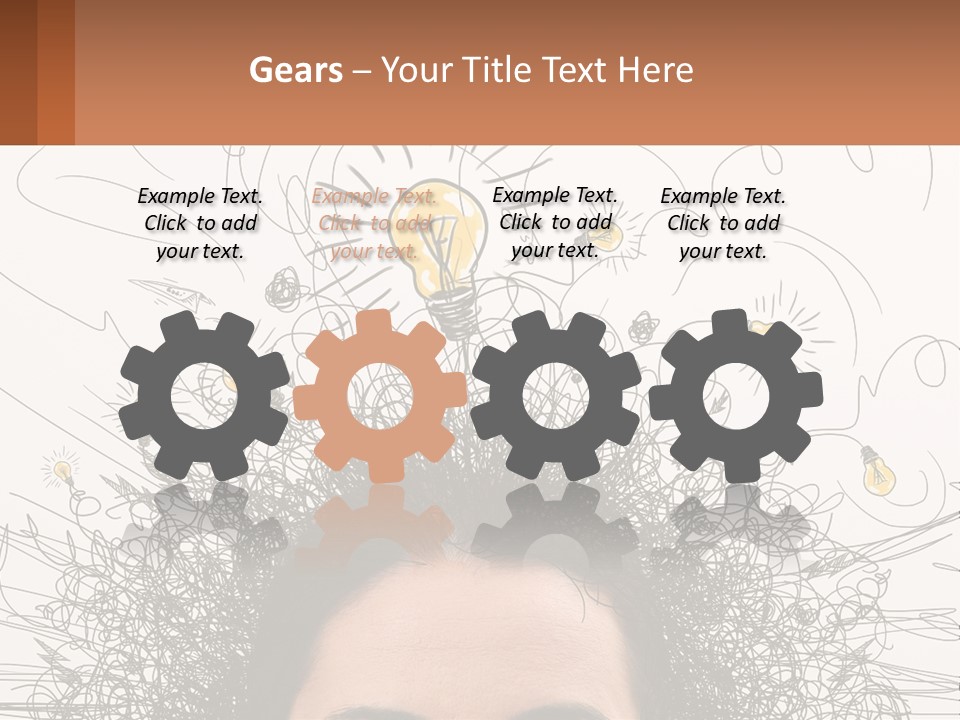 A Woman With A Light Bulb Above Her Head PowerPoint Template