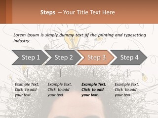 A Woman With A Light Bulb Above Her Head PowerPoint Template