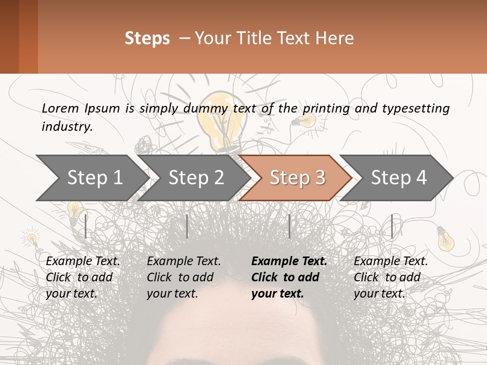 A Woman With A Light Bulb Above Her Head PowerPoint Template