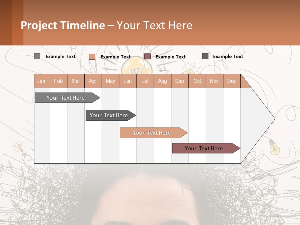 A Woman With A Light Bulb Above Her Head PowerPoint Template