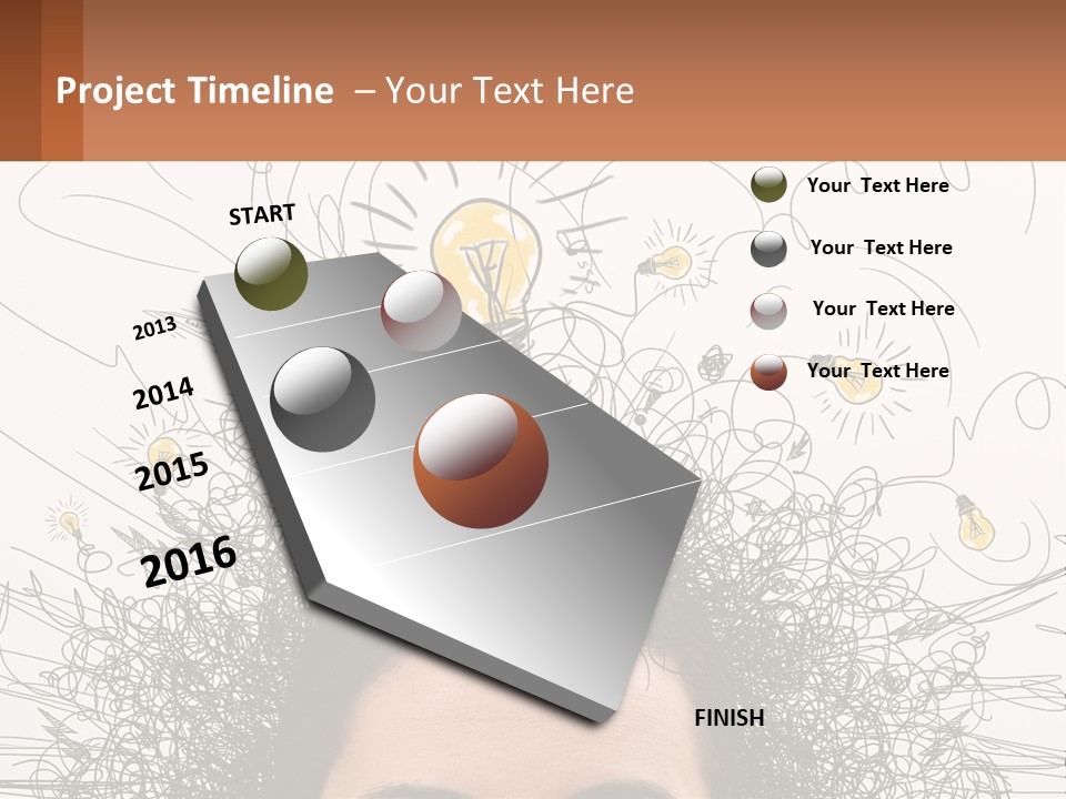 A Woman With A Light Bulb Above Her Head PowerPoint Template
