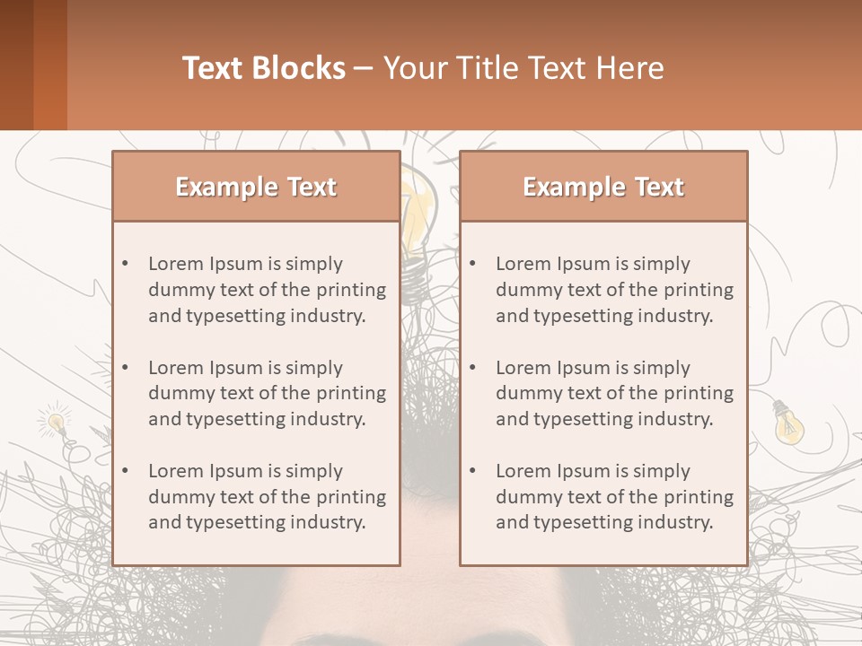 A Woman With A Light Bulb Above Her Head PowerPoint Template