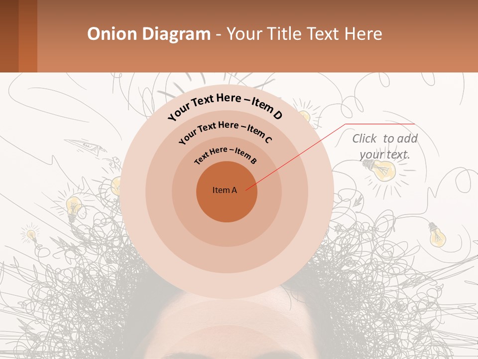 A Woman With A Light Bulb Above Her Head PowerPoint Template