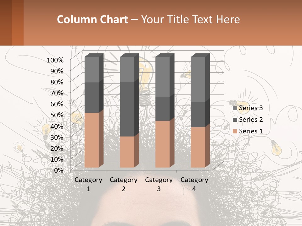 A Woman With A Light Bulb Above Her Head PowerPoint Template