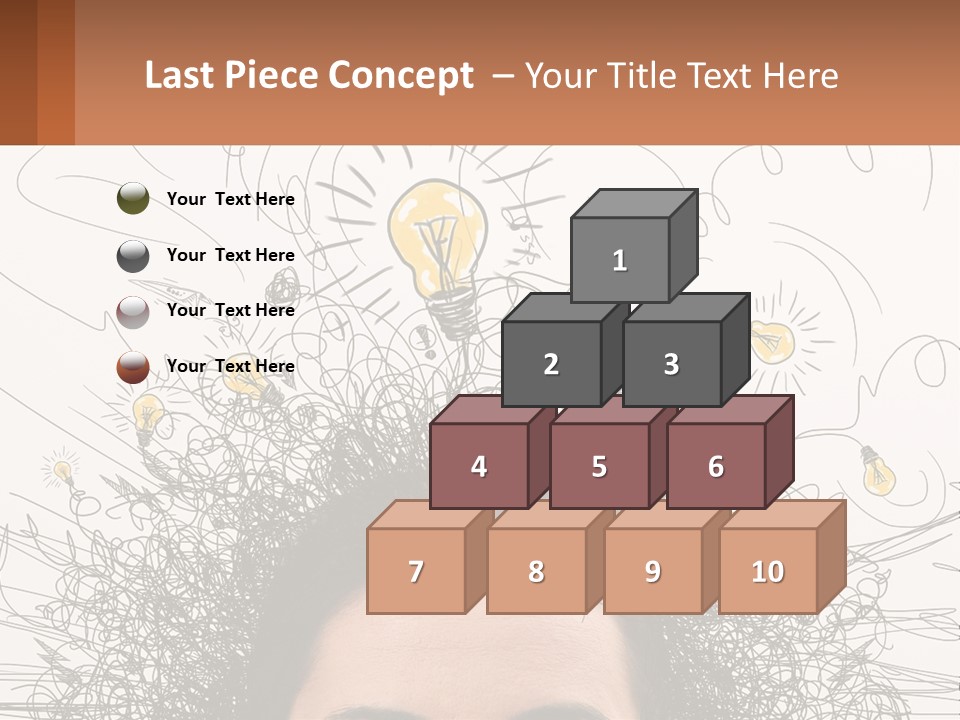 A Woman With A Light Bulb Above Her Head PowerPoint Template