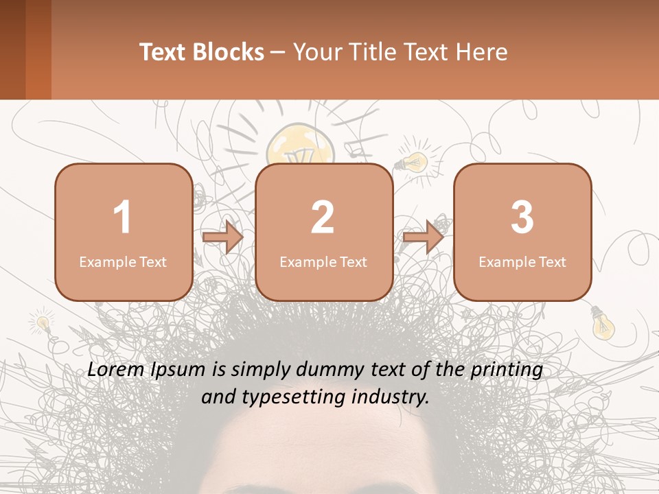 A Woman With A Light Bulb Above Her Head PowerPoint Template