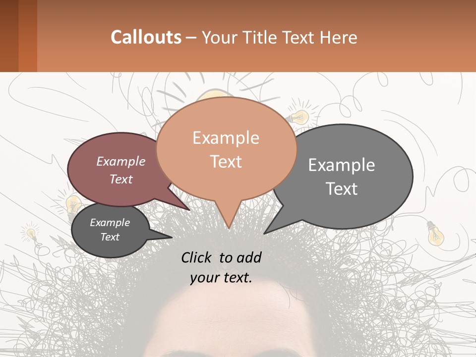 A Woman With A Light Bulb Above Her Head PowerPoint Template