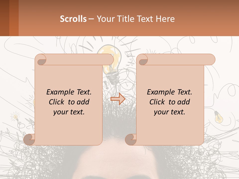 A Woman With A Light Bulb Above Her Head PowerPoint Template
