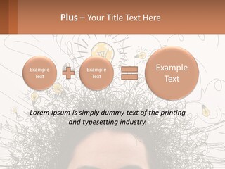 A Woman With A Light Bulb Above Her Head PowerPoint Template