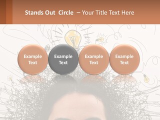 A Woman With A Light Bulb Above Her Head PowerPoint Template