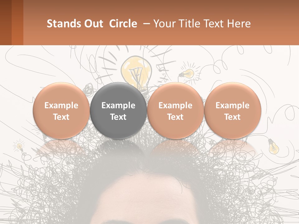A Woman With A Light Bulb Above Her Head PowerPoint Template