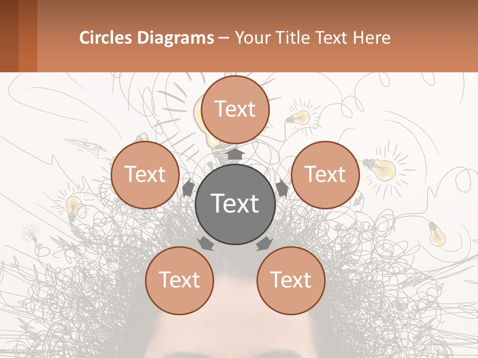 A Woman With A Light Bulb Above Her Head PowerPoint Template