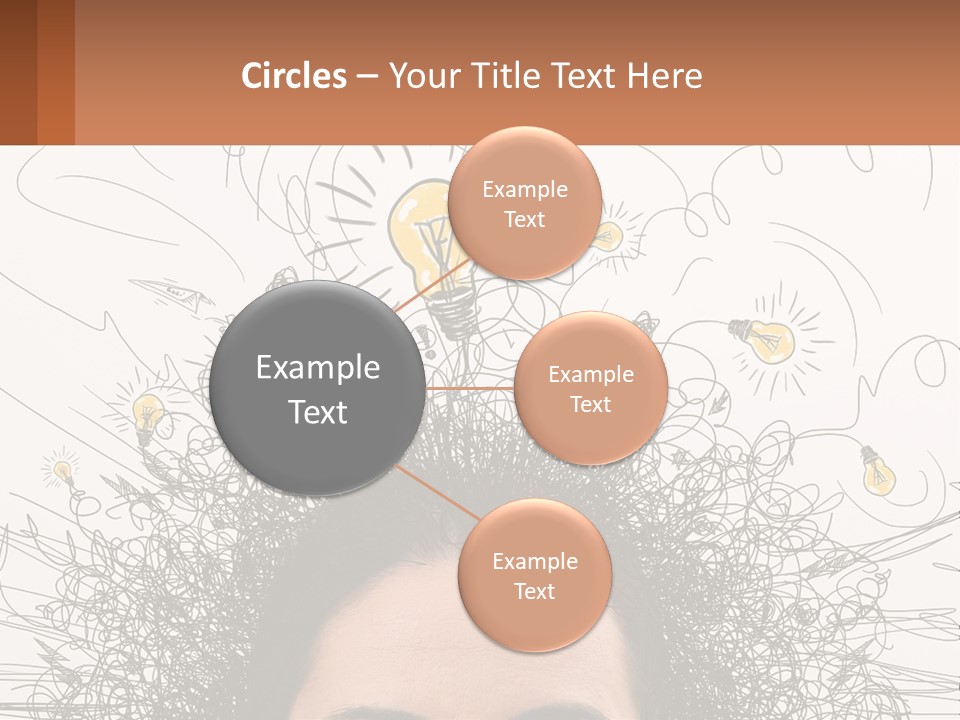 A Woman With A Light Bulb Above Her Head PowerPoint Template