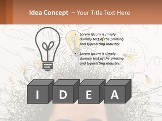 A Woman With A Light Bulb Above Her Head PowerPoint Template