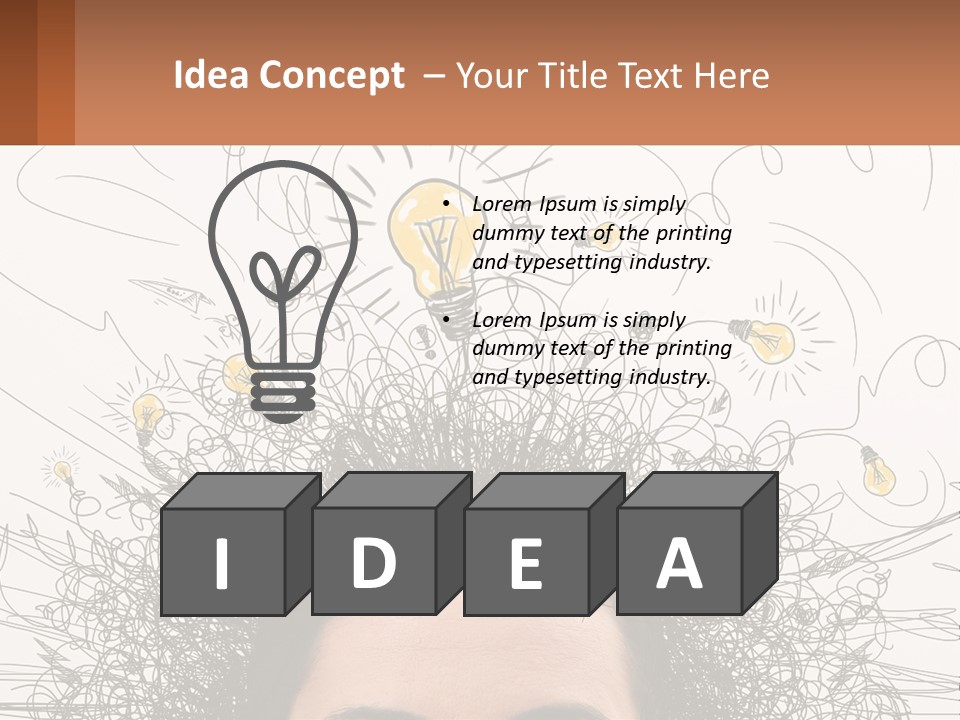 A Woman With A Light Bulb Above Her Head PowerPoint Template
