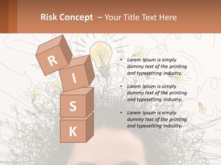 A Woman With A Light Bulb Above Her Head PowerPoint Template