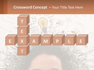 A Woman With A Light Bulb Above Her Head PowerPoint Template