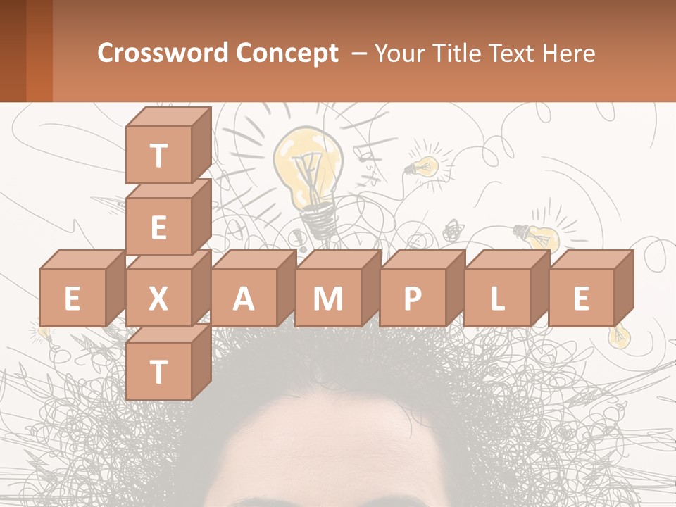 A Woman With A Light Bulb Above Her Head PowerPoint Template