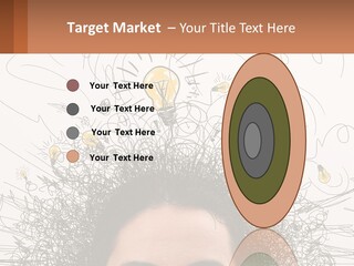 A Woman With A Light Bulb Above Her Head PowerPoint Template