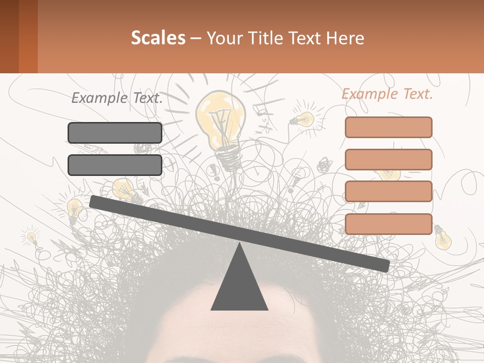 A Woman With A Light Bulb Above Her Head PowerPoint Template