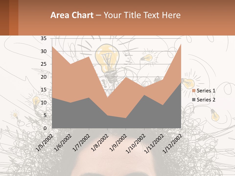 A Woman With A Light Bulb Above Her Head PowerPoint Template