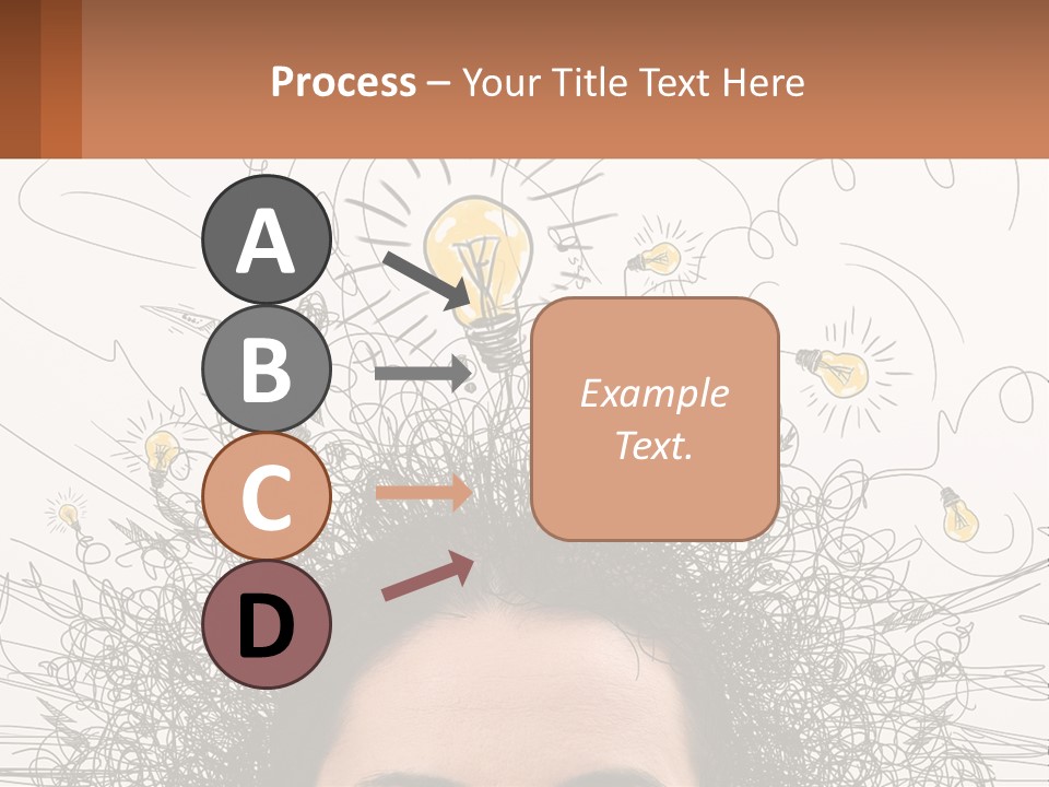 A Woman With A Light Bulb Above Her Head PowerPoint Template