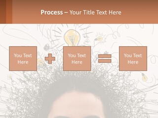 A Woman With A Light Bulb Above Her Head PowerPoint Template
