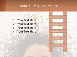 A Woman With A Light Bulb Above Her Head PowerPoint Template