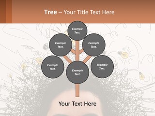 A Woman With A Light Bulb Above Her Head PowerPoint Template
