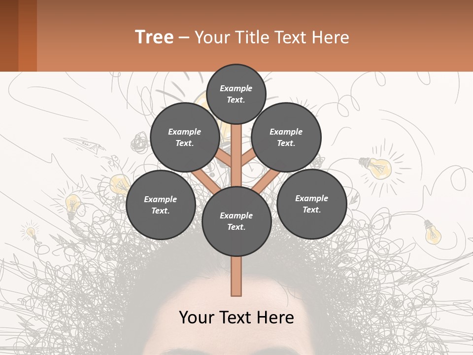 A Woman With A Light Bulb Above Her Head PowerPoint Template