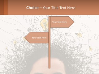 A Woman With A Light Bulb Above Her Head PowerPoint Template