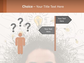 A Woman With A Light Bulb Above Her Head PowerPoint Template