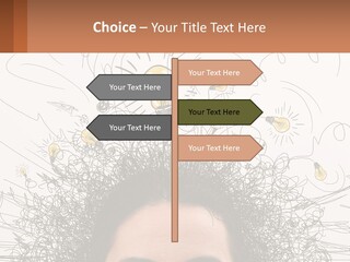 A Woman With A Light Bulb Above Her Head PowerPoint Template