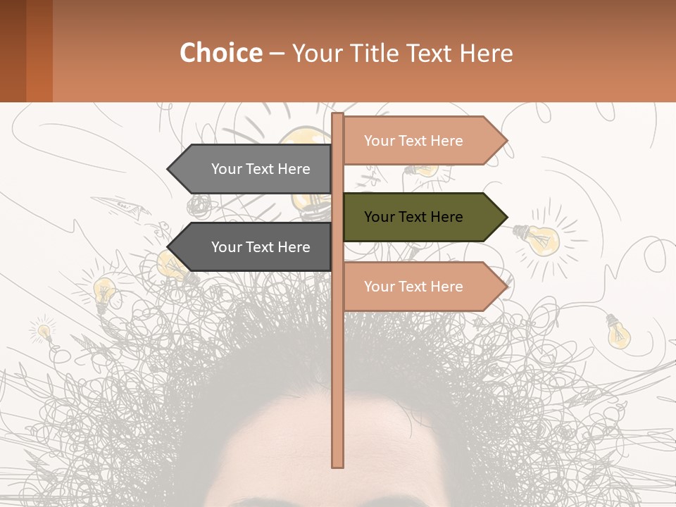 A Woman With A Light Bulb Above Her Head PowerPoint Template