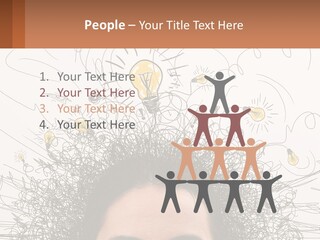 A Woman With A Light Bulb Above Her Head PowerPoint Template