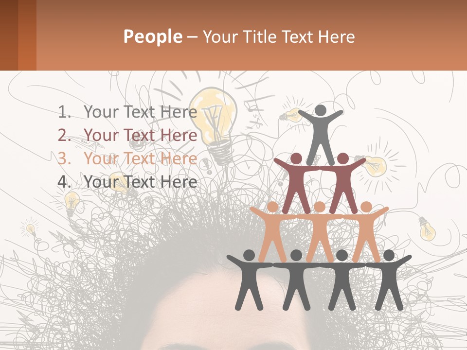 A Woman With A Light Bulb Above Her Head PowerPoint Template