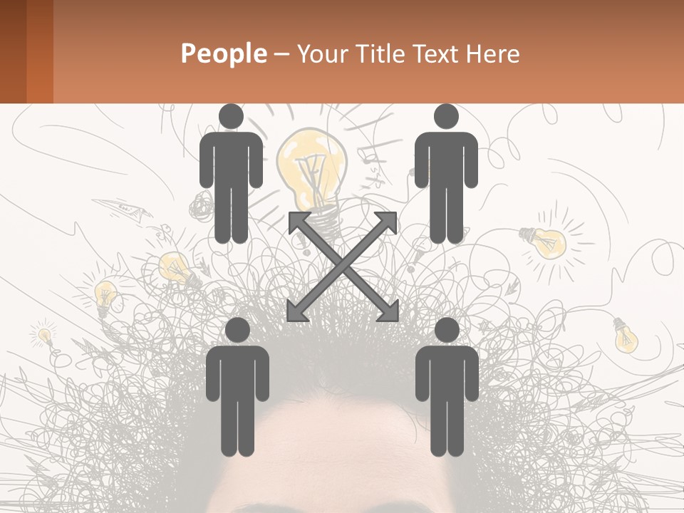 A Woman With A Light Bulb Above Her Head PowerPoint Template