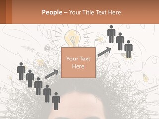 A Woman With A Light Bulb Above Her Head PowerPoint Template