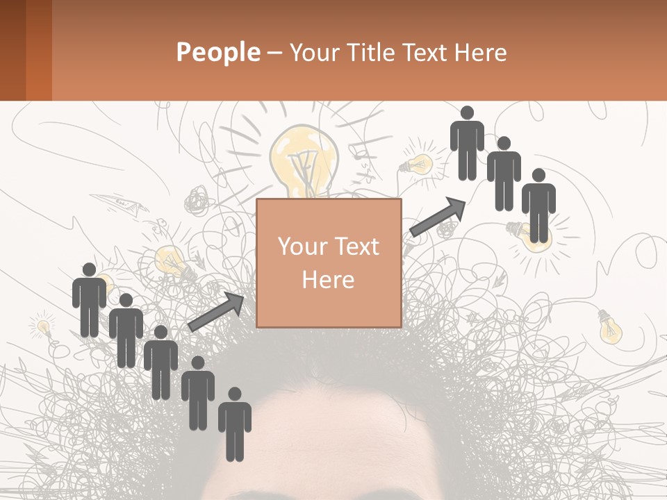 A Woman With A Light Bulb Above Her Head PowerPoint Template