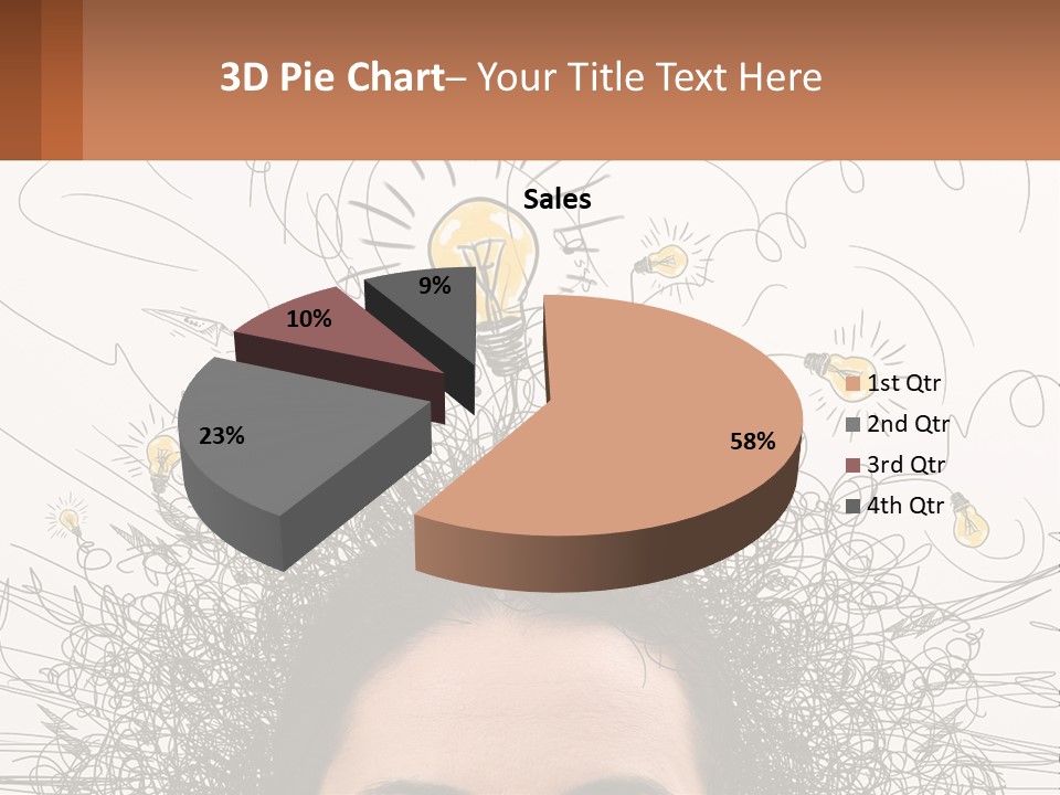 A Woman With A Light Bulb Above Her Head PowerPoint Template