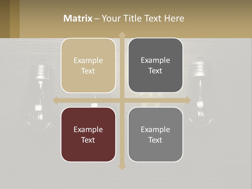 A Group Of Light Bulbs Sitting On Top Of A Wooden Table PowerPoint Template