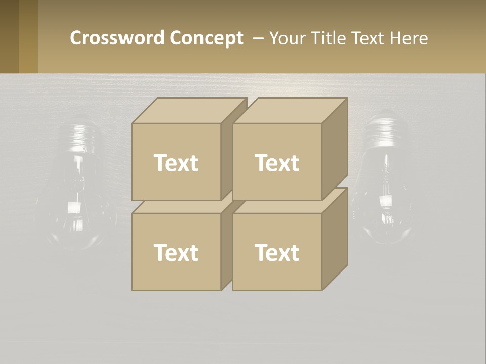A Group Of Light Bulbs Sitting On Top Of A Wooden Table PowerPoint Template