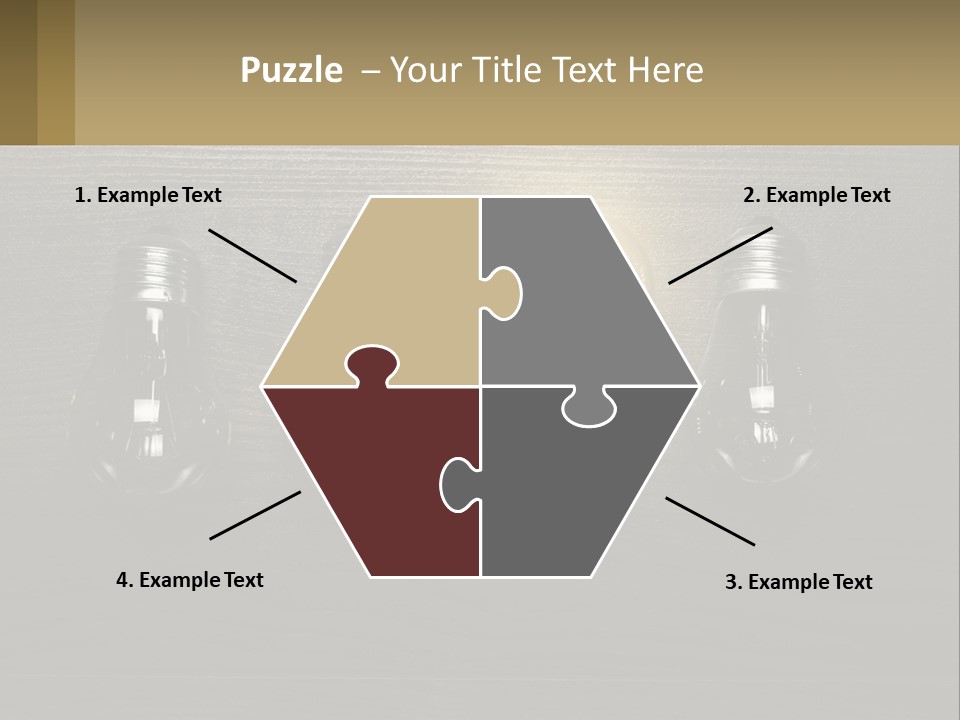 A Group Of Light Bulbs Sitting On Top Of A Wooden Table PowerPoint Template