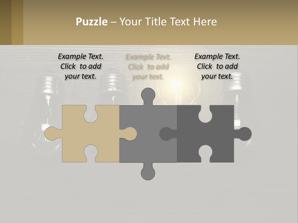 A Group Of Light Bulbs Sitting On Top Of A Wooden Table PowerPoint Template