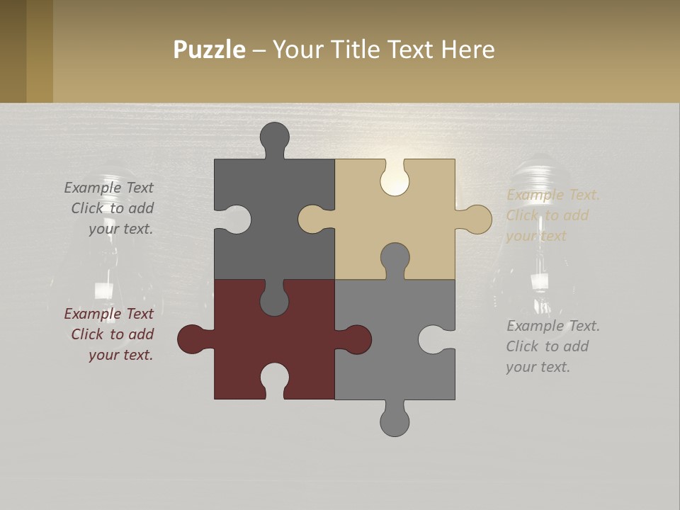 A Group Of Light Bulbs Sitting On Top Of A Wooden Table PowerPoint Template