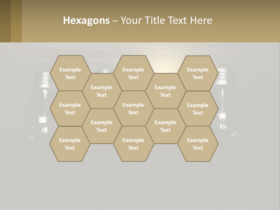 A Group Of Light Bulbs Sitting On Top Of A Wooden Table PowerPoint Template